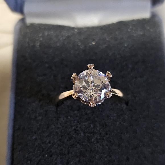 Diamonique Jewelry - Elegant Gold Solitaire Ring